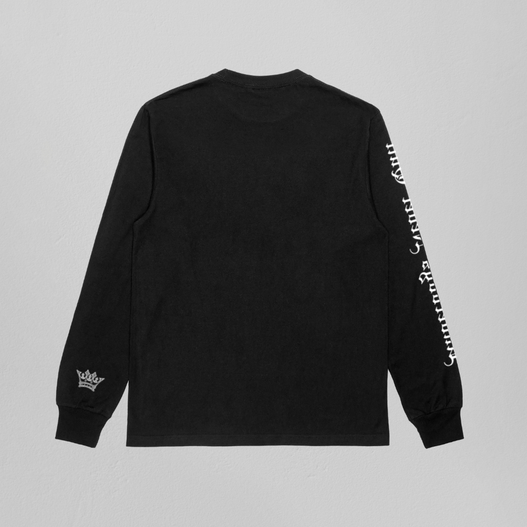 Underdogs Never Quit: Old English Long Sleeve T-Shirt (Black)