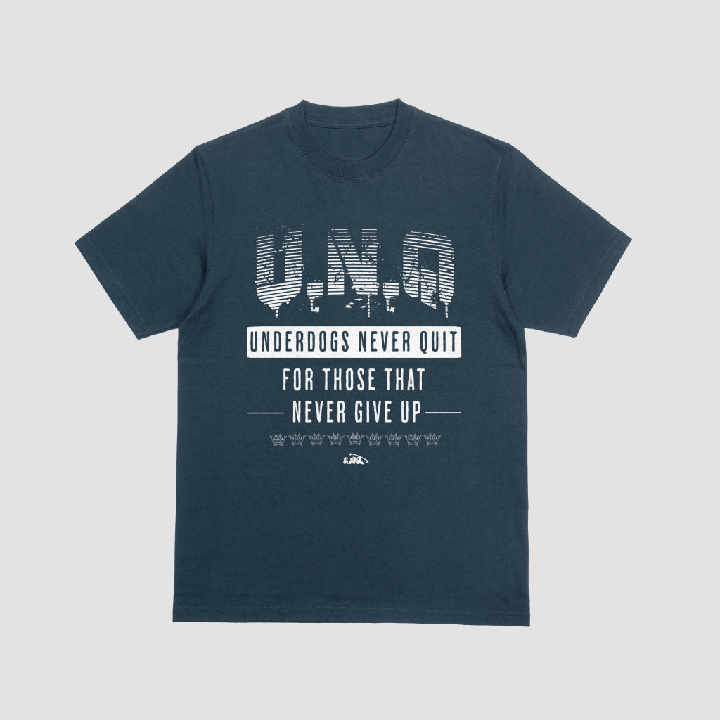 Underdogs Never Quit: Graphic T-Shirt (Navy Blue)