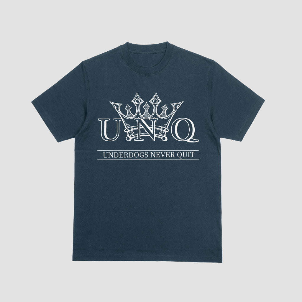 Underdogs Never Quit: Original Chest Logo T-Shirt (Navy Blue)