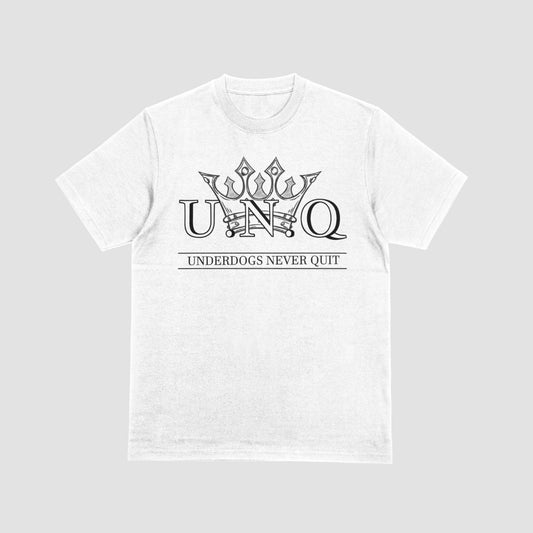 Underdogs Never Quit: Original Chest Logo T-Shirt (White)