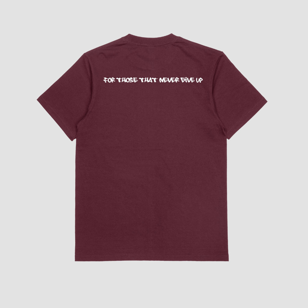 Underdogs Never Quit: Original Chest Logo T-Shirt (Maroon/Burgundy)