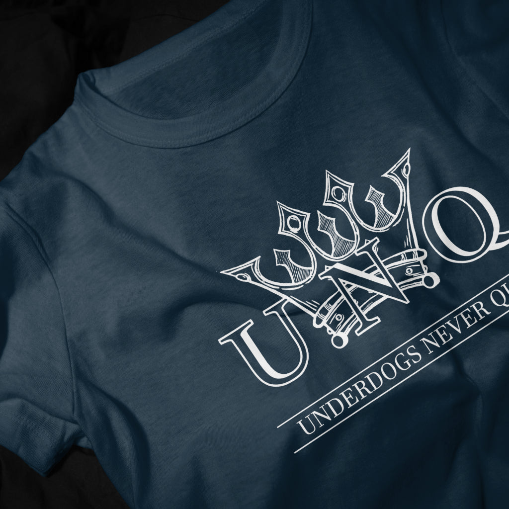 Underdogs Never Quit: Original Chest Logo T-Shirt (Navy Blue)