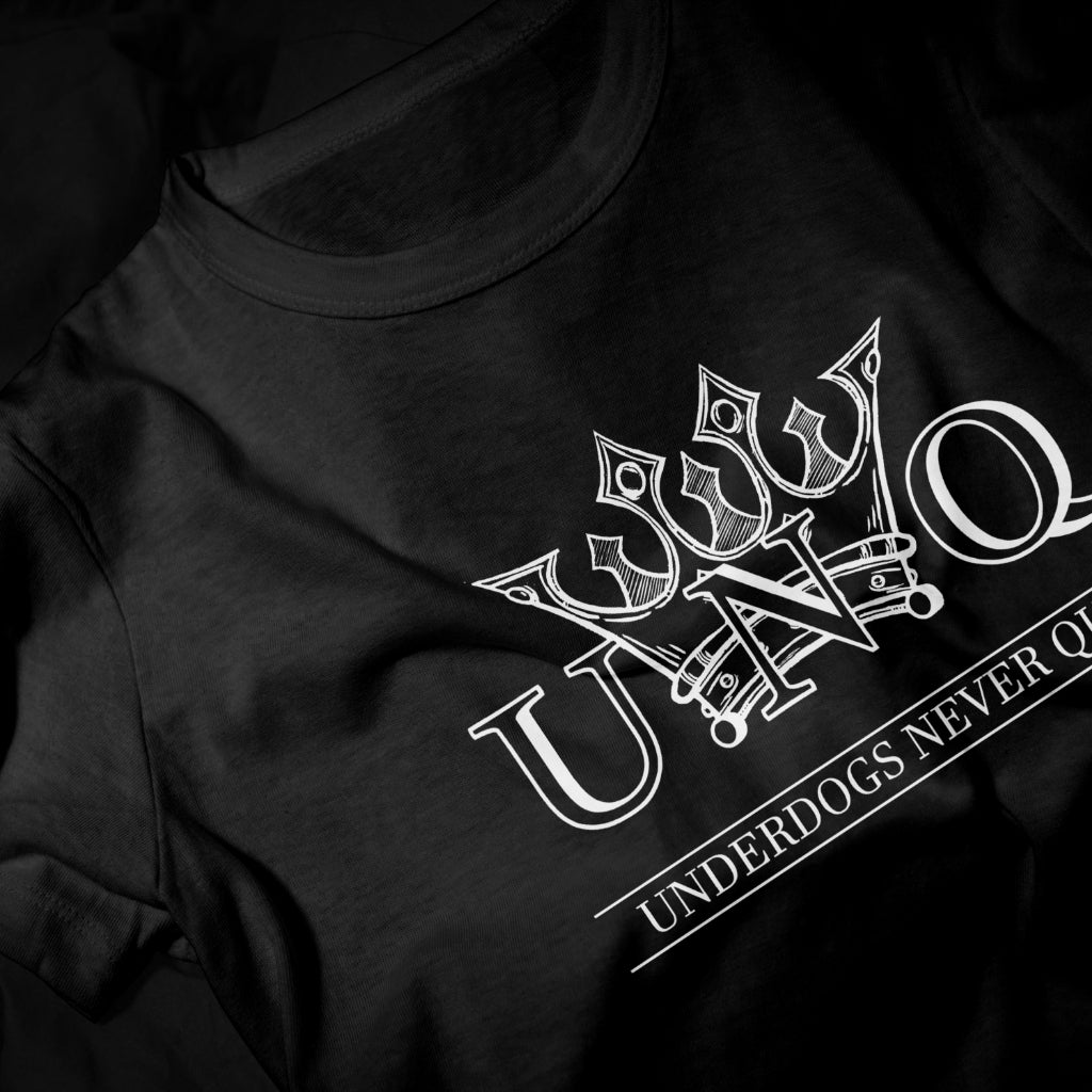 Underdogs Never Quit: Original Chest Logo T-Shirt (Black)