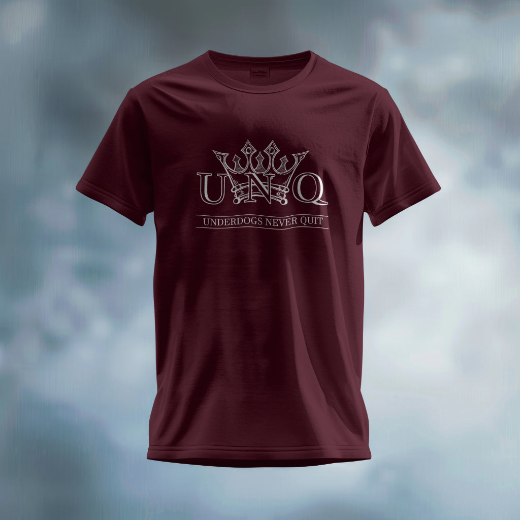 Underdogs Never Quit: Original Chest Logo T-Shirt (Maroon/Burgundy)