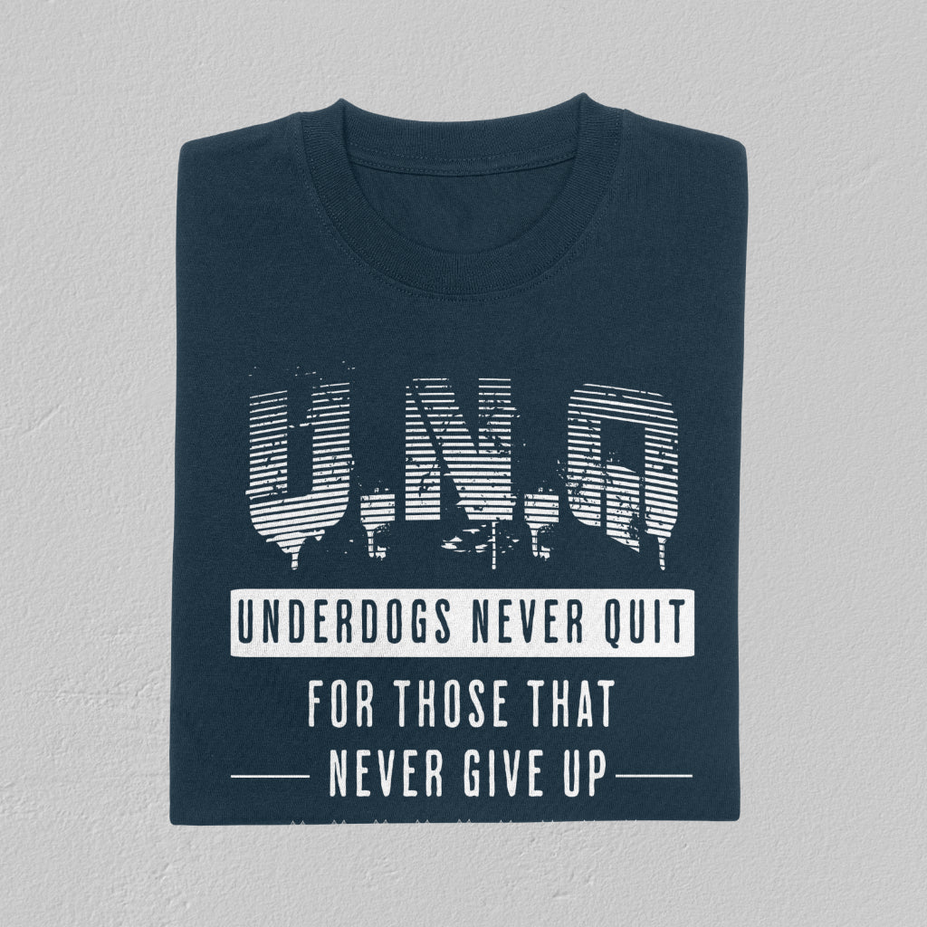 Underdogs Never Quit: Graphic T-Shirt (Navy Blue)